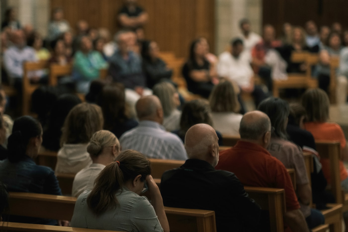 A church congregation gathered for a service
