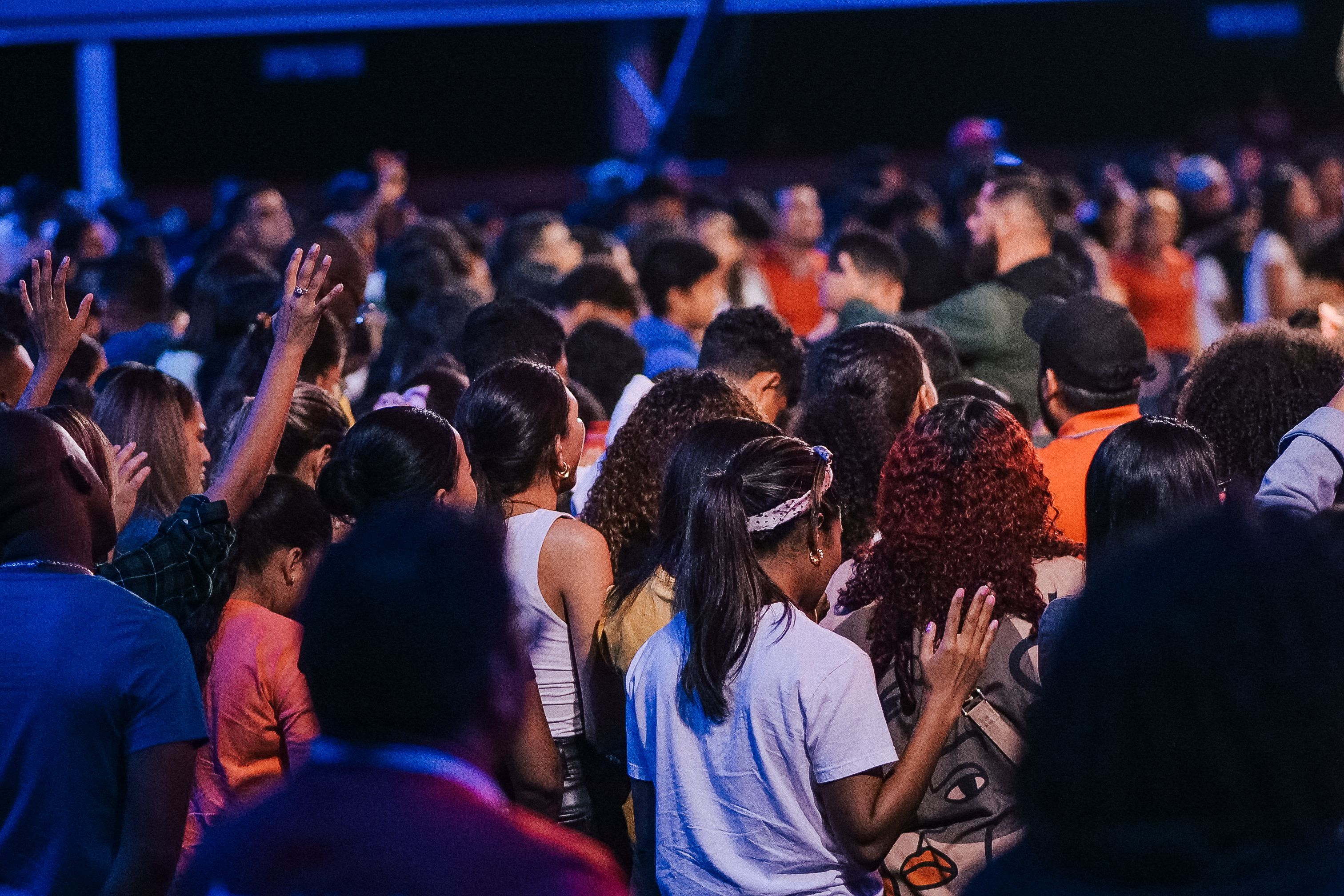 A congregation gathered together in worship
